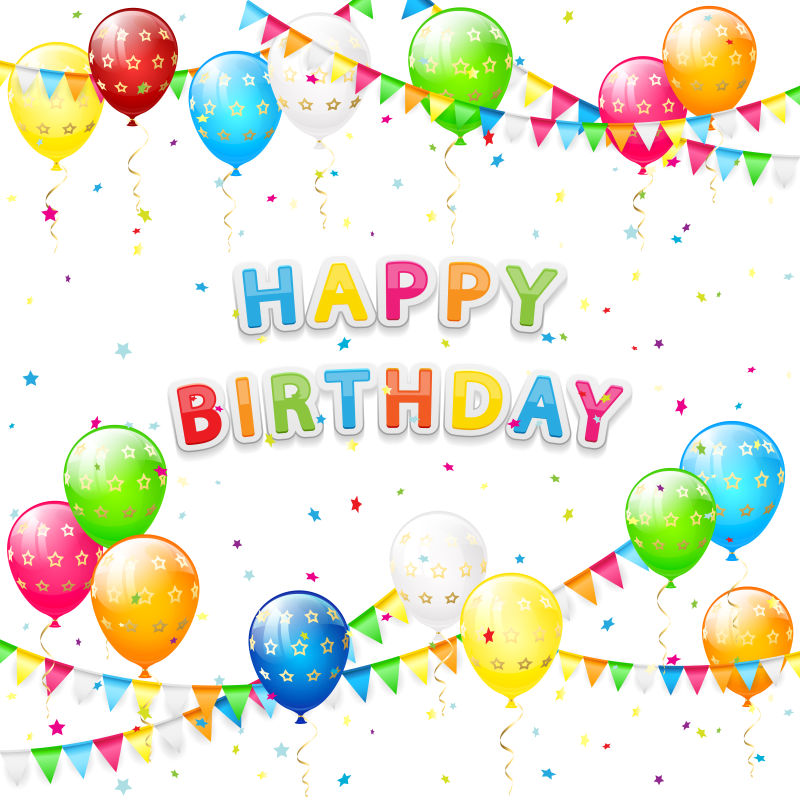 生日贺卡上的祝福标语矢量设计