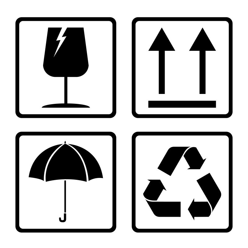 纸箱上的标志矢量设计