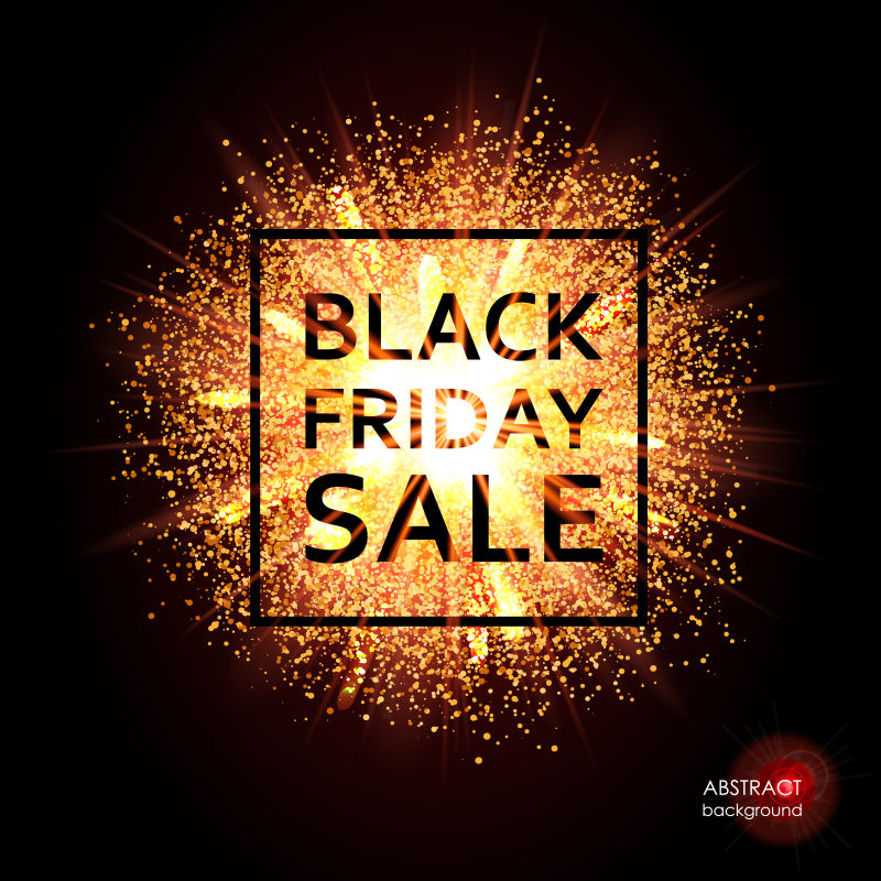 橙色灯背景的圣诞节矢量插图