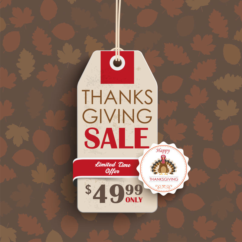 抽象感恩节的矢量标签设计
