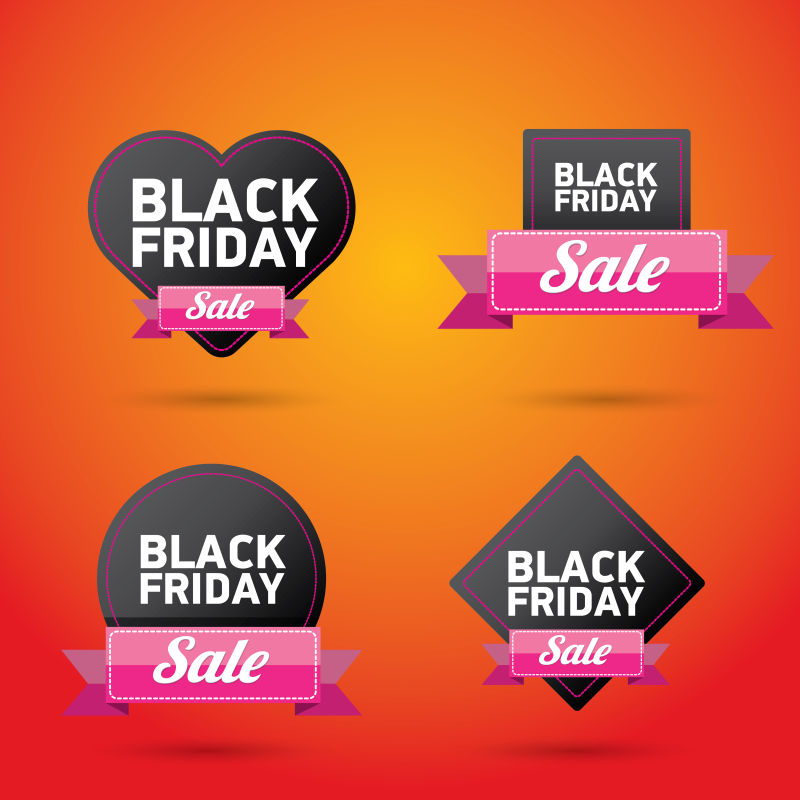 创意的黑色星期五销售标签矢量
