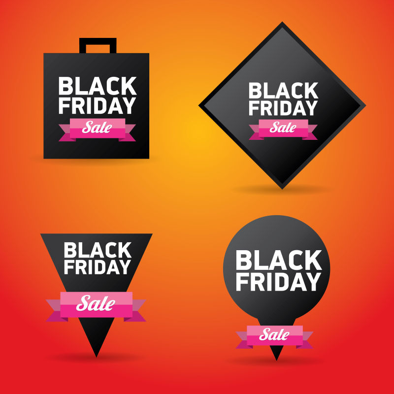 黑色星期五销售标签矢量