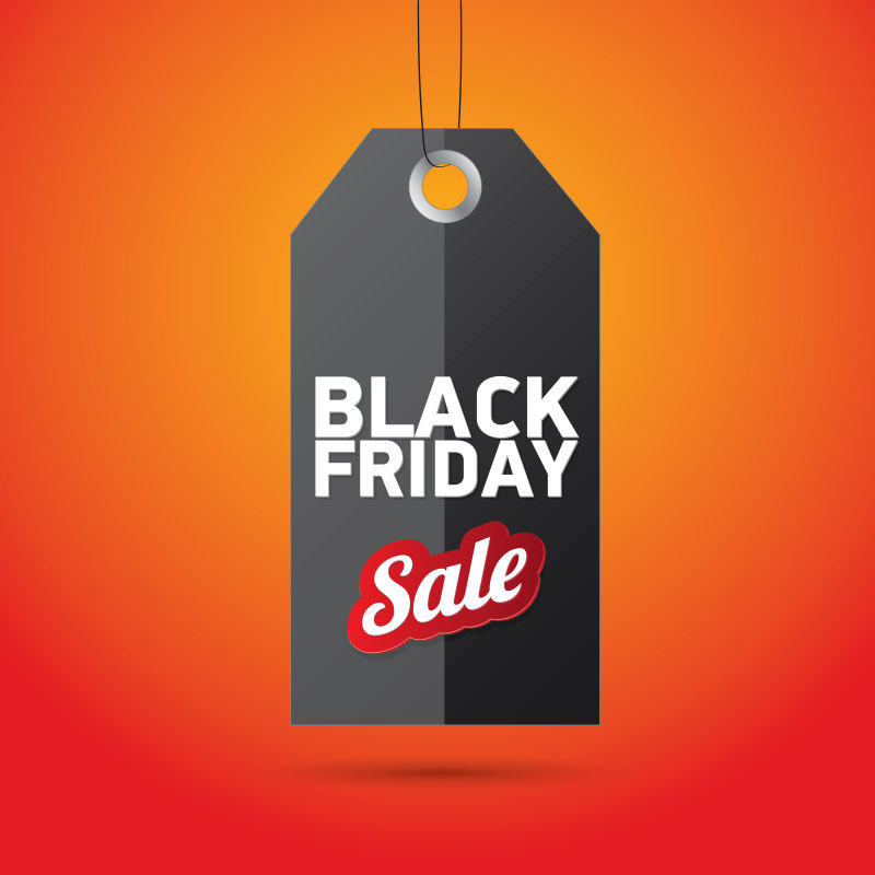 矢量黑色星期五活动标签