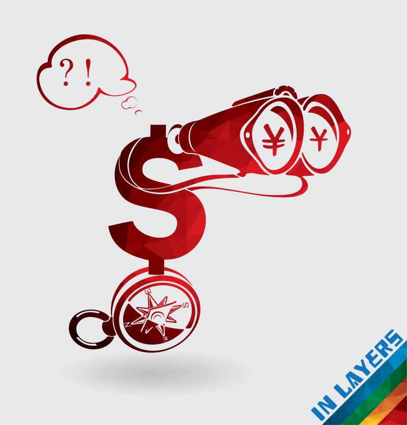 矢量旅行者概念的美元符号设计