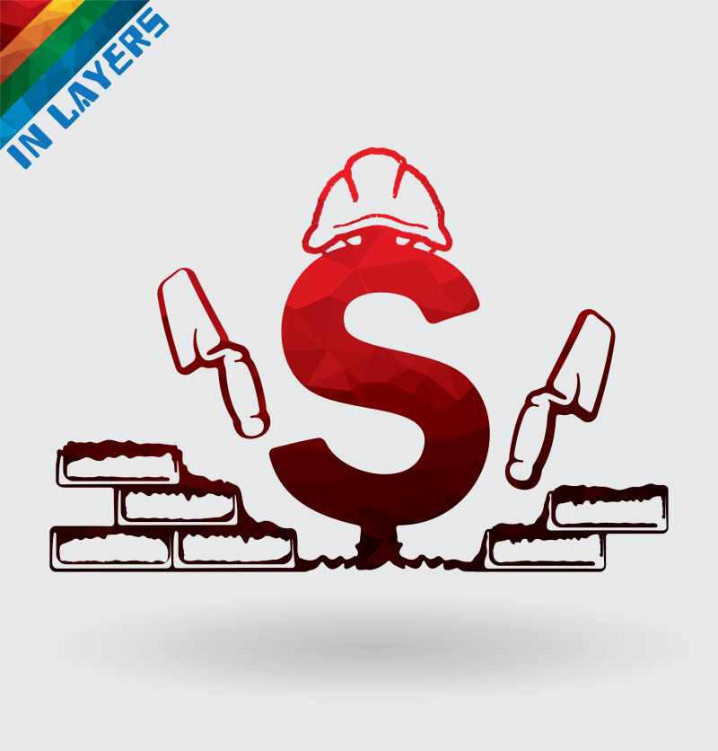 矢量建造概念的美元符号设计