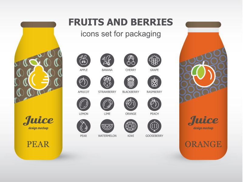 矢量的果汁饮料标签设计