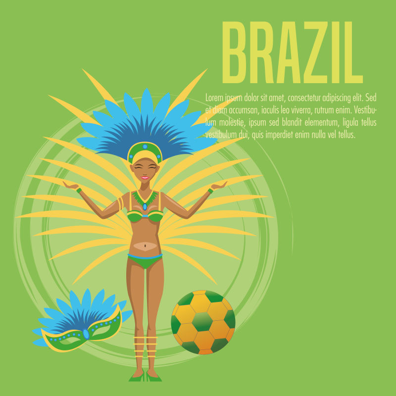 创意矢量巴西风格的设计元素插图