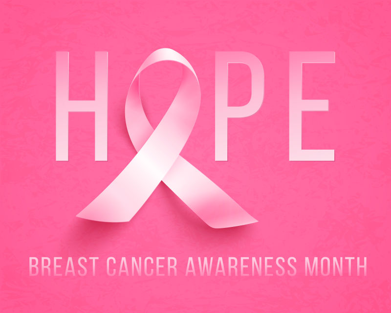 创意粉色乳腺癌概念的矢量海报