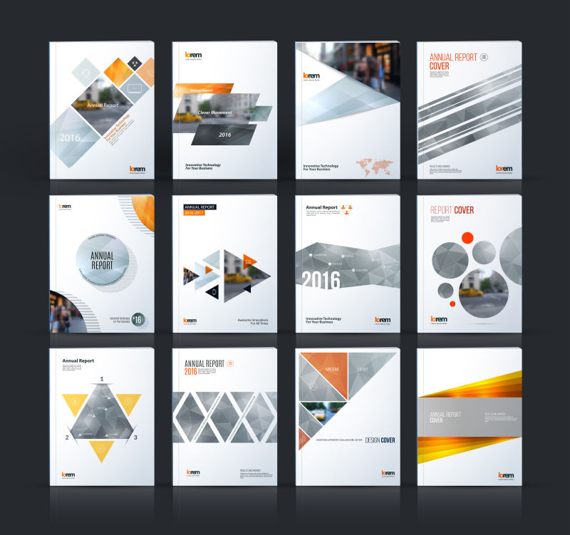 矢量抽象几何元素的宣传册设计