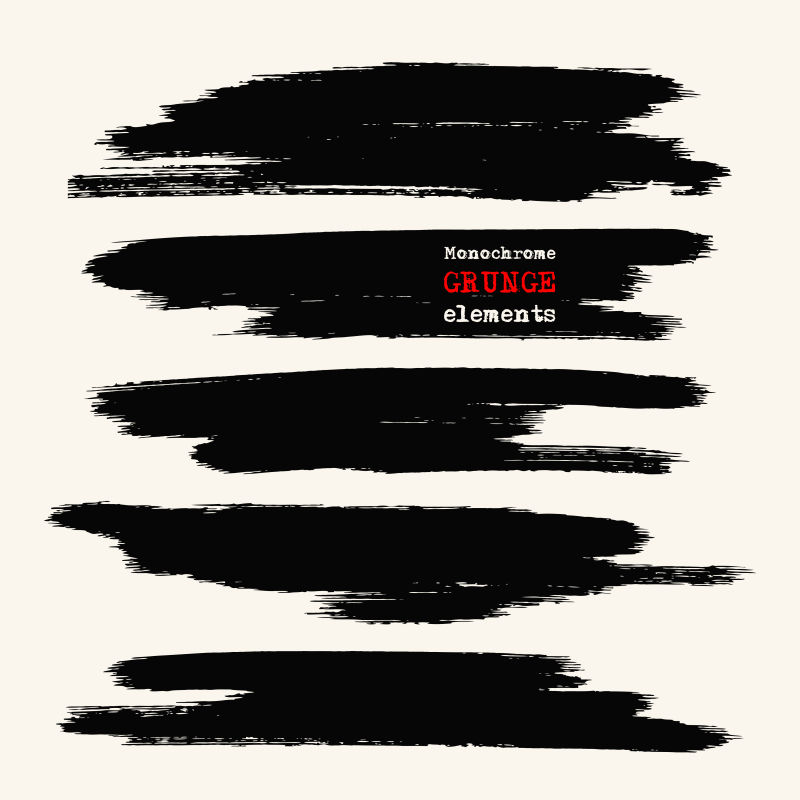 抽象矢量黑色笔触的插图