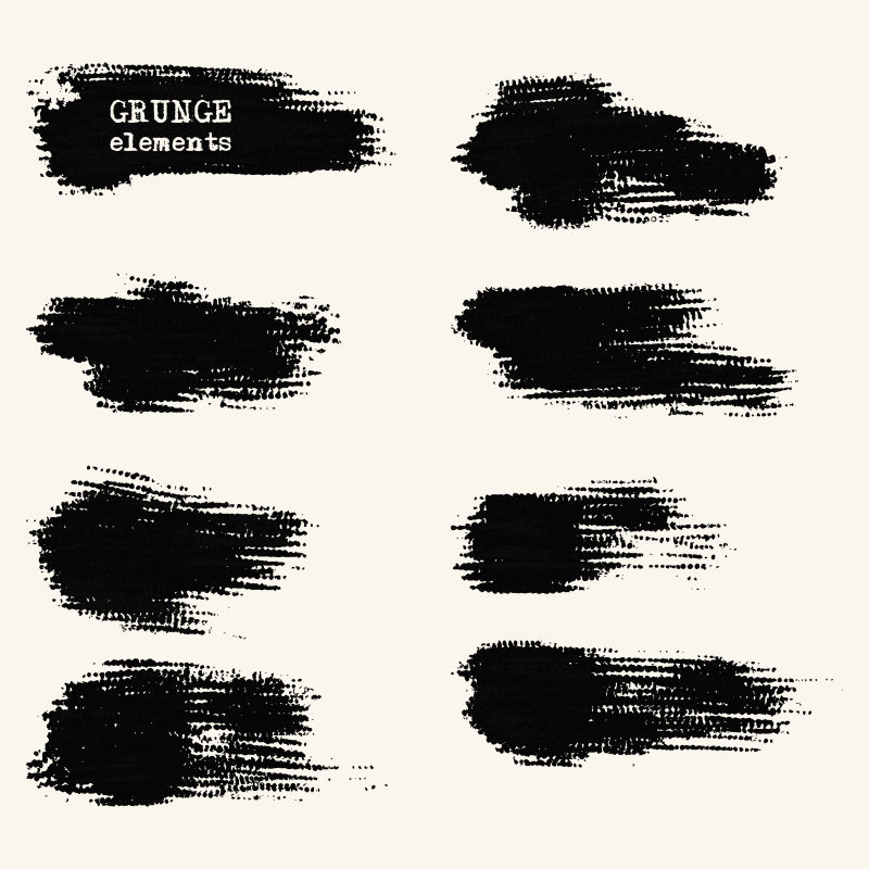 矢量黑色粗笔触