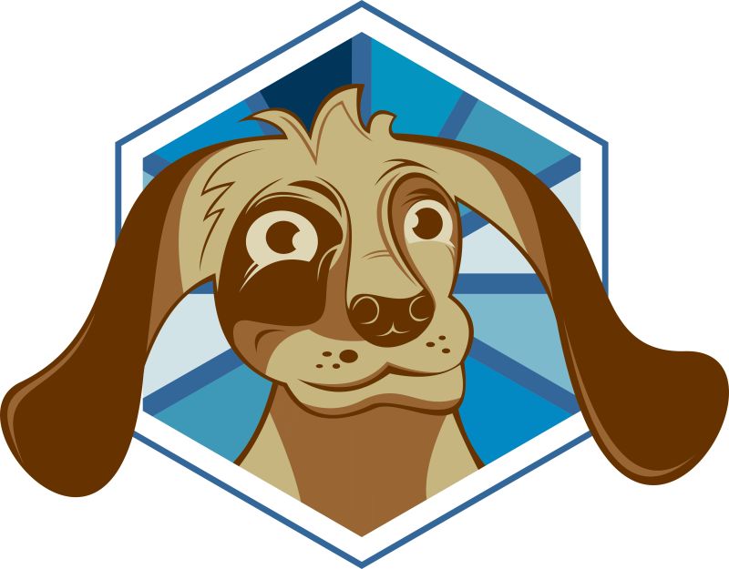 矢量卡通狗的标志设计