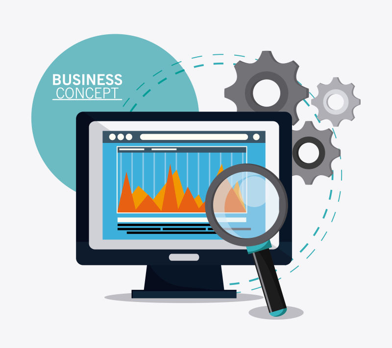 矢量的计算机办公概念插图