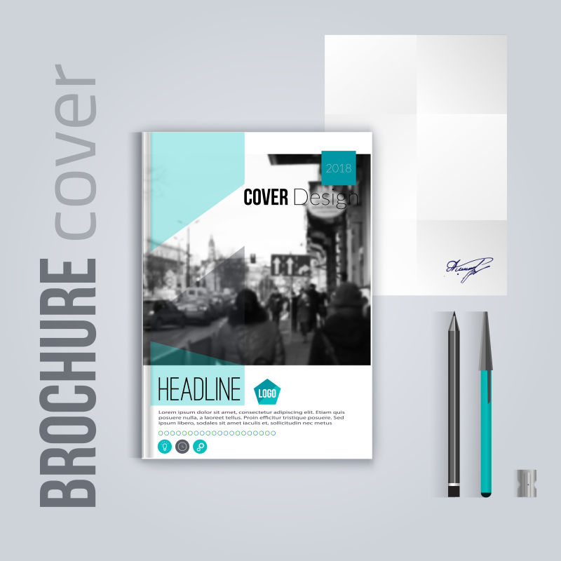 创意几何风格的矢量宣传设计