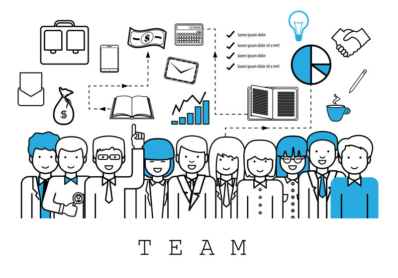 商务人士团队矢量插图