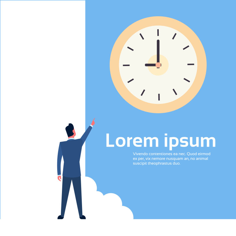 时间观念的平面矢量插图