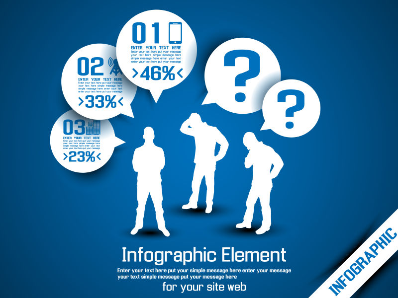 创意矢量商业信息概念图表幻灯片