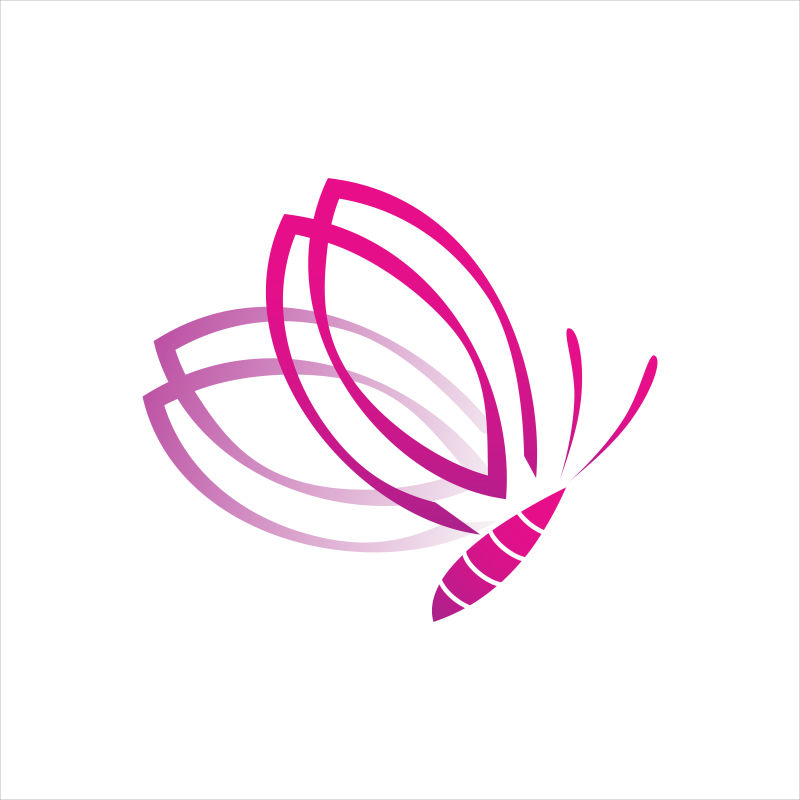 矢量粉色蝴蝶logo设计