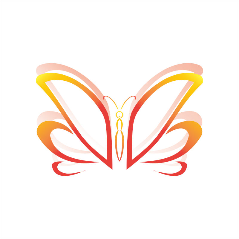 创意的粉色蝴蝶标志矢量设计