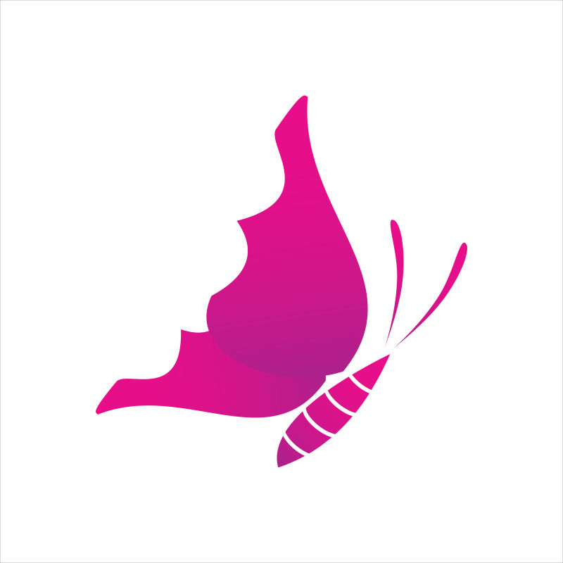 创意的粉色蝴蝶标志矢量设计