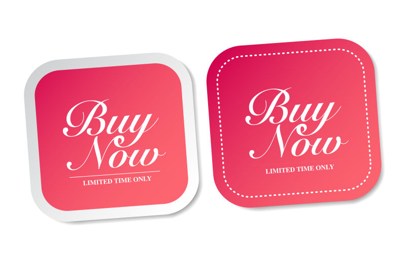 粉色的立即购买贴纸矢量设计