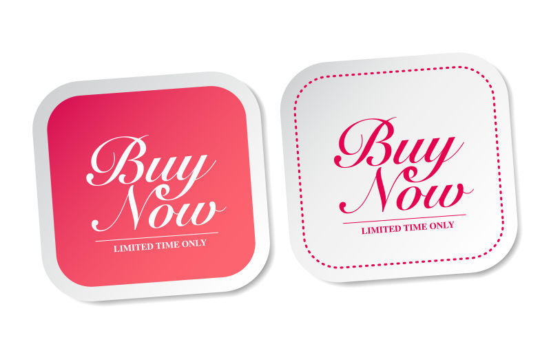 矢量的粉色立即购买贴纸