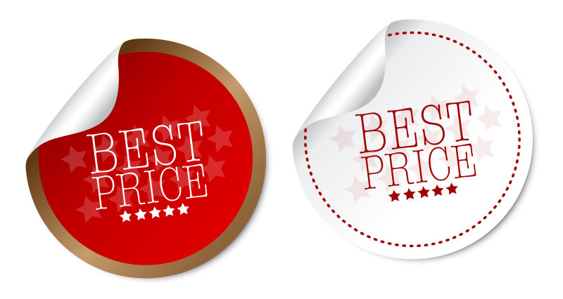 矢量红色最佳价格贴纸