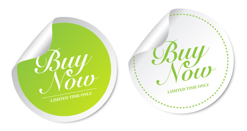 绿色的立即购买贴纸矢量设计