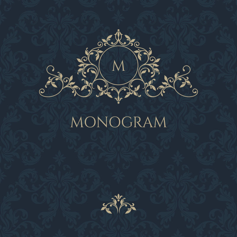 创意装饰风格的金色边框设计元素