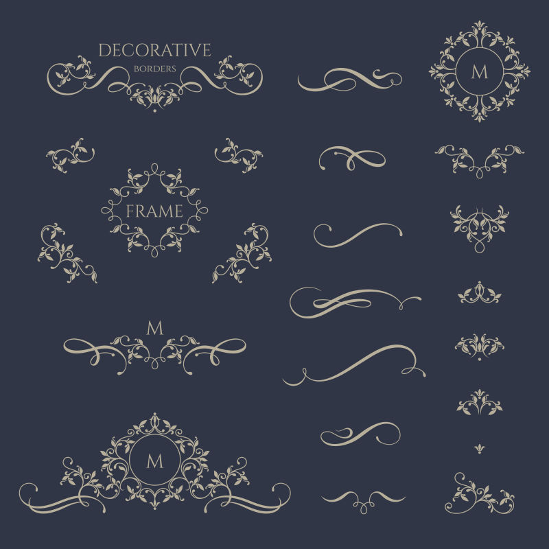 抽象矢量邀请函设计装饰元素