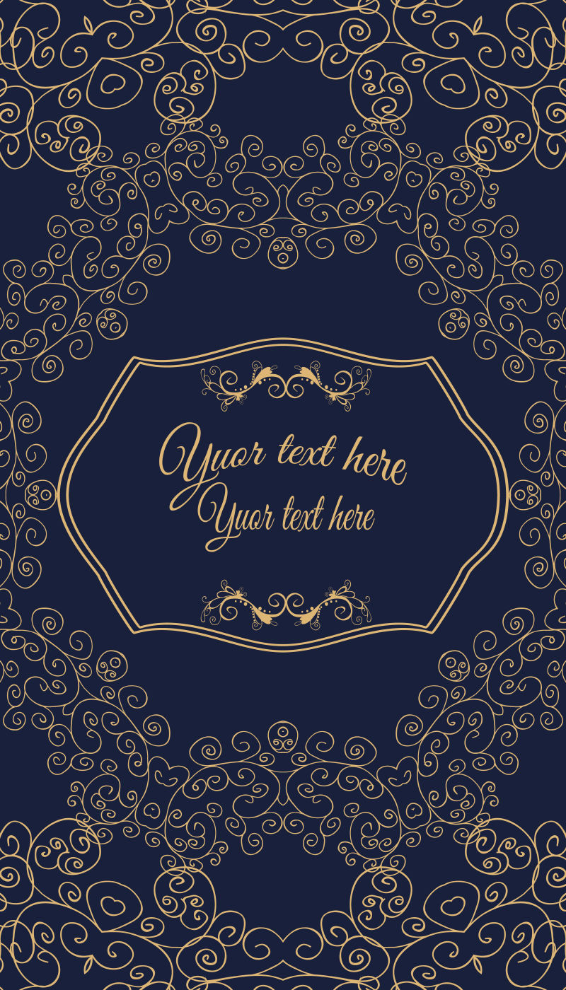 矢量装饰花卉纹理的卡片设计