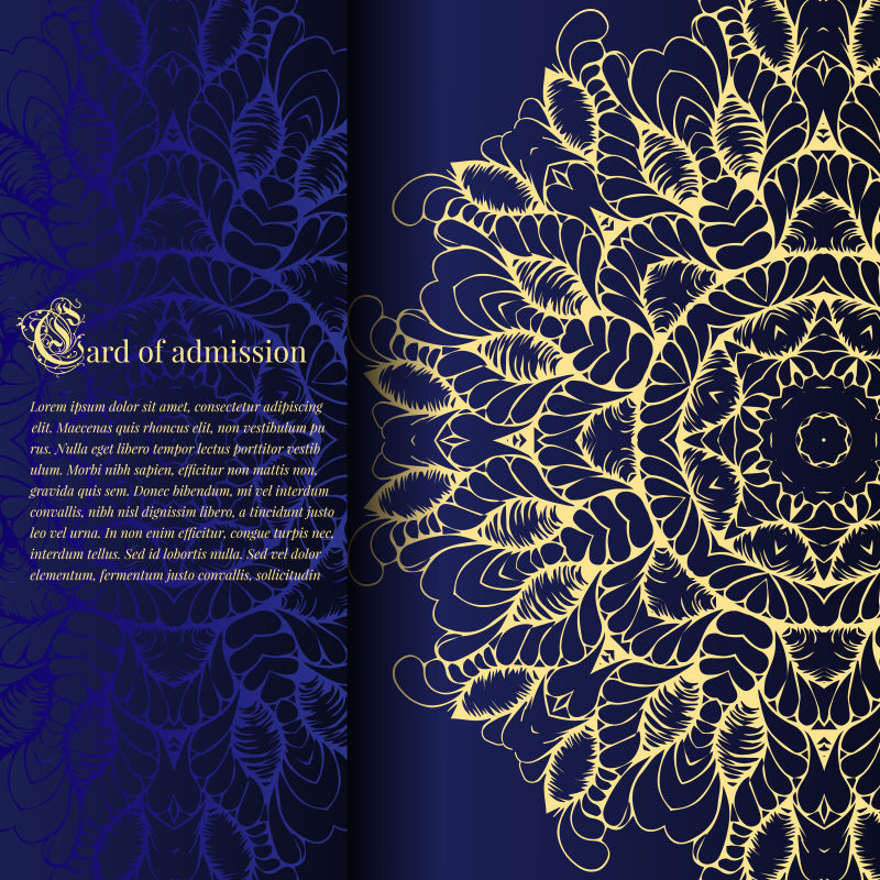 创意矢量金色花卉的装饰华丽信封设计