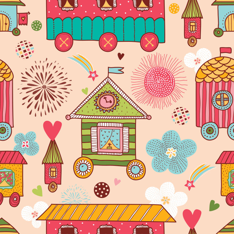 矢量的卡通房子