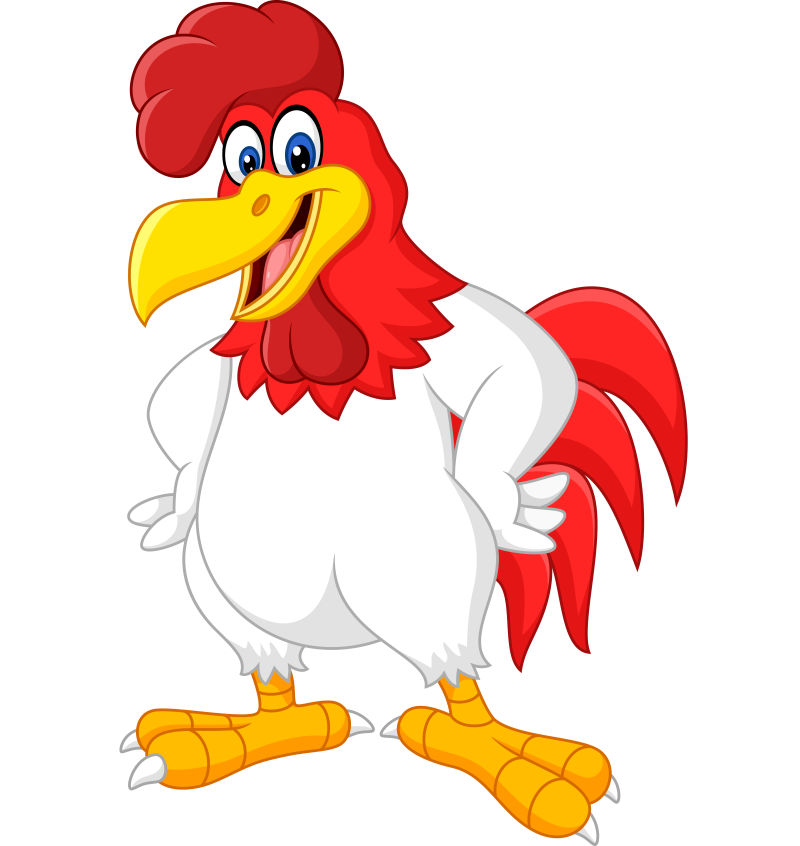 矢量帅气的卡通公鸡