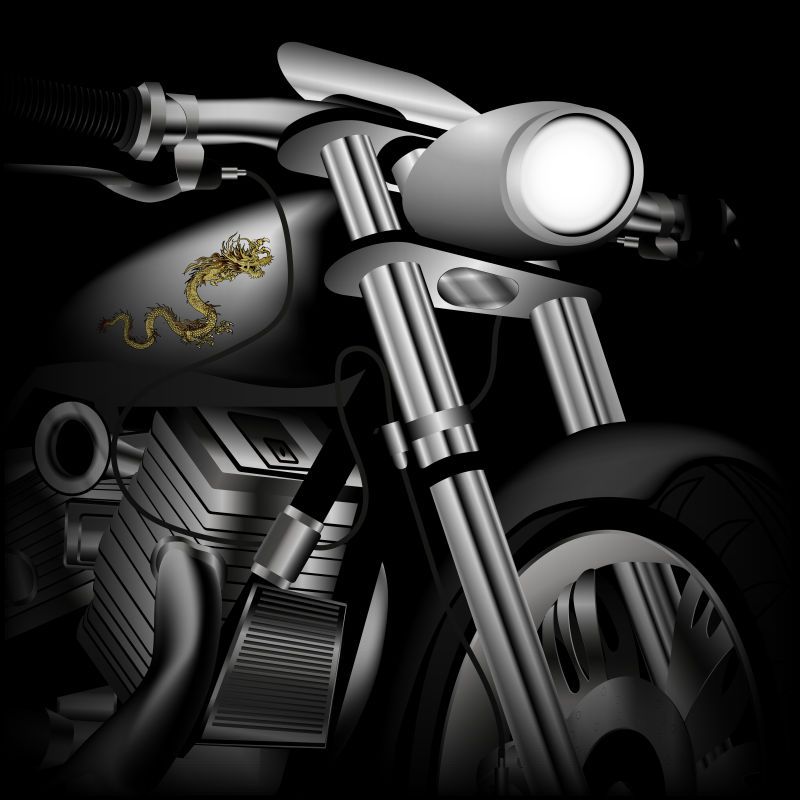 摩托车插图矢量设计