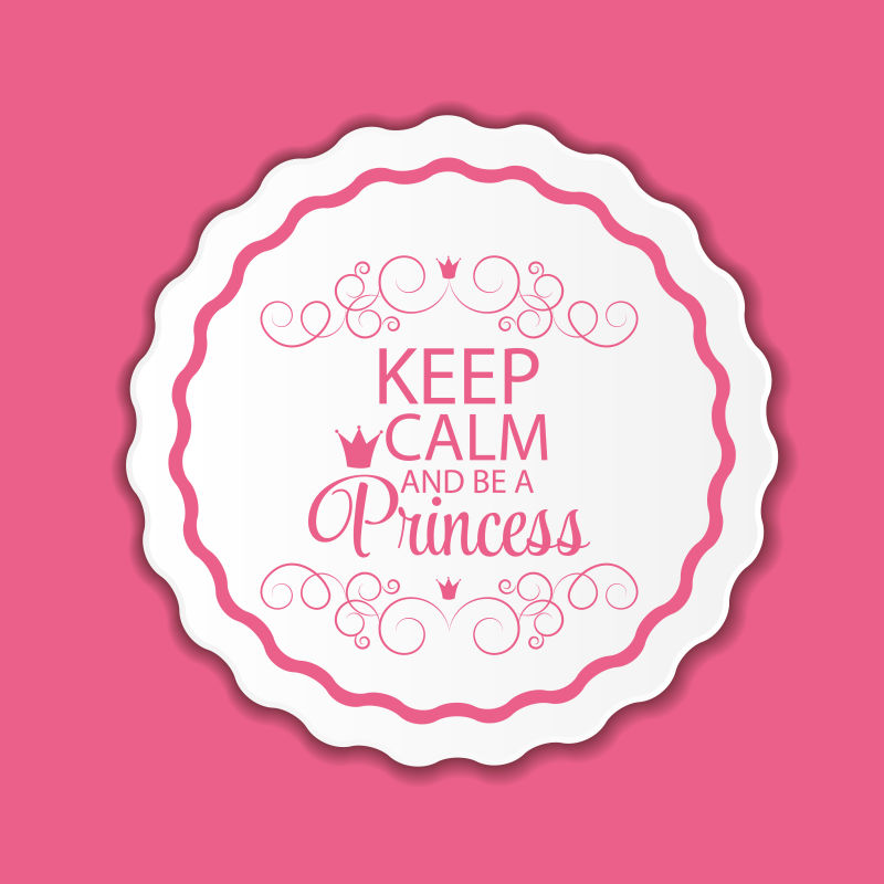 粉色的皇室标签矢量设计