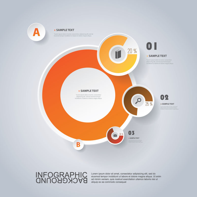 橘色圆环信息表矢量设计
