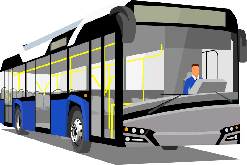 创意矢量蓝灰色城市巴士