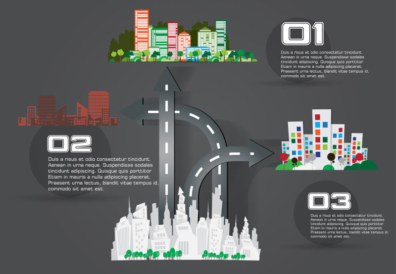 矢量扁平风格的城市设计元素