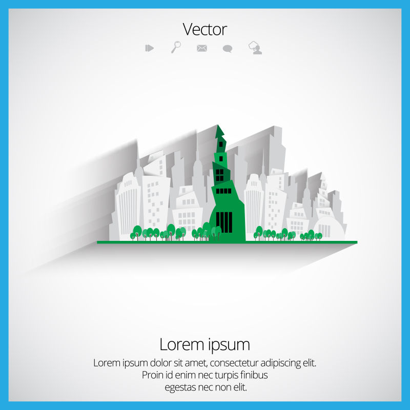 矢量平面风格的创意城市设计元素