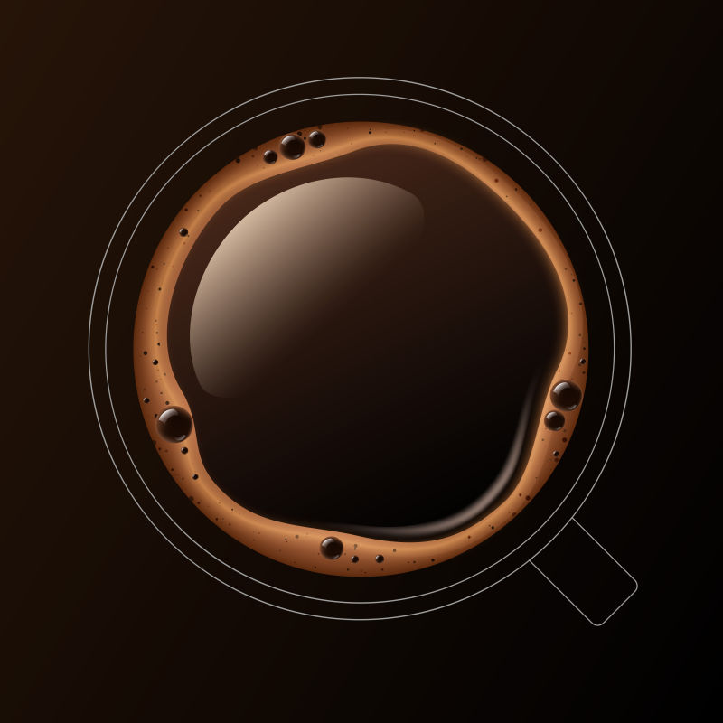 矢量抽象黑色咖啡插图