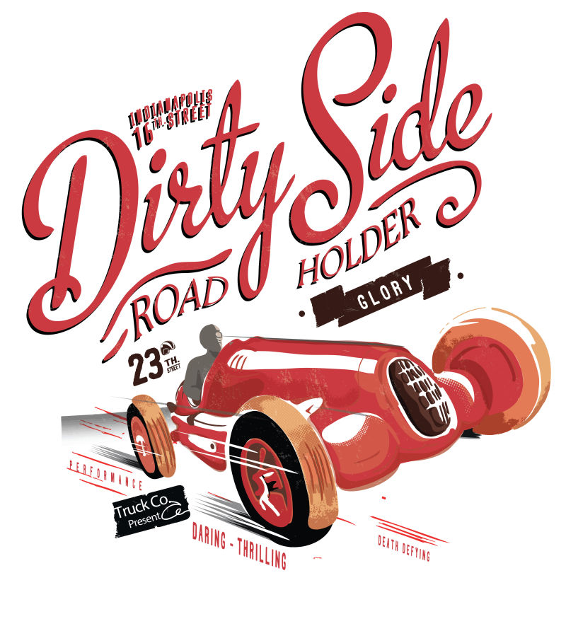 矢量的复古汽车插图