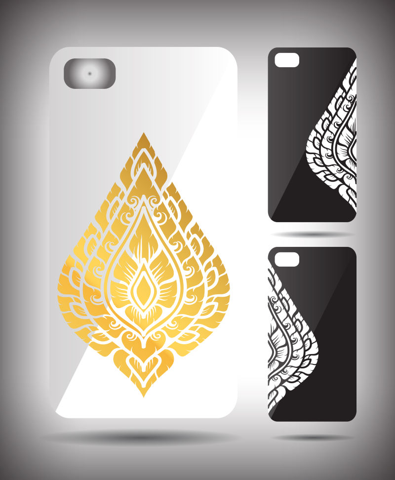 创意传统花纹的矢量手机外壳设计
