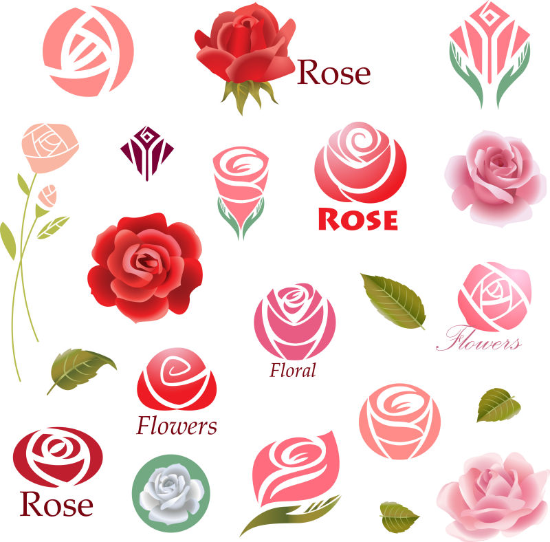 玫瑰花图案变形图片