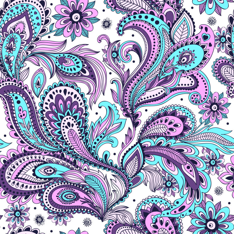 矢量抽象风格的花卉元素背景