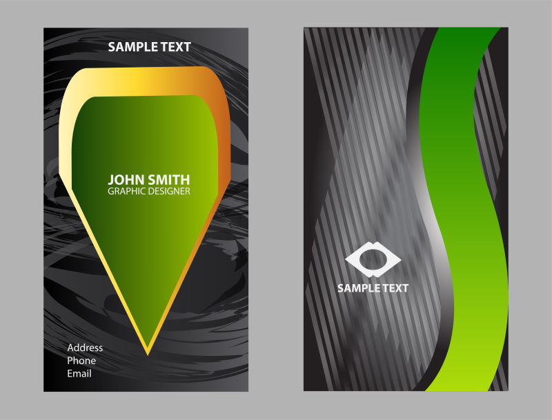抽象矢量黑色绿色宣传册设计