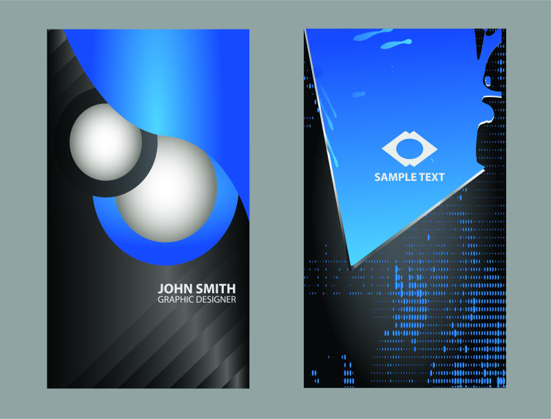 矢量蓝色的现代抽象宣传册设计