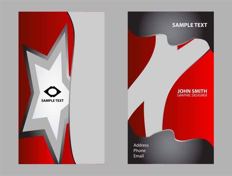 抽象矢量红色现代风格的宣传册设计