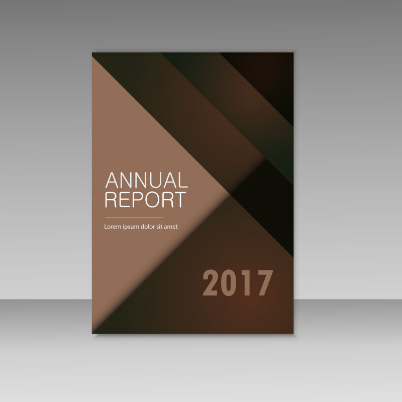 矢量棕色现代几何封面设计