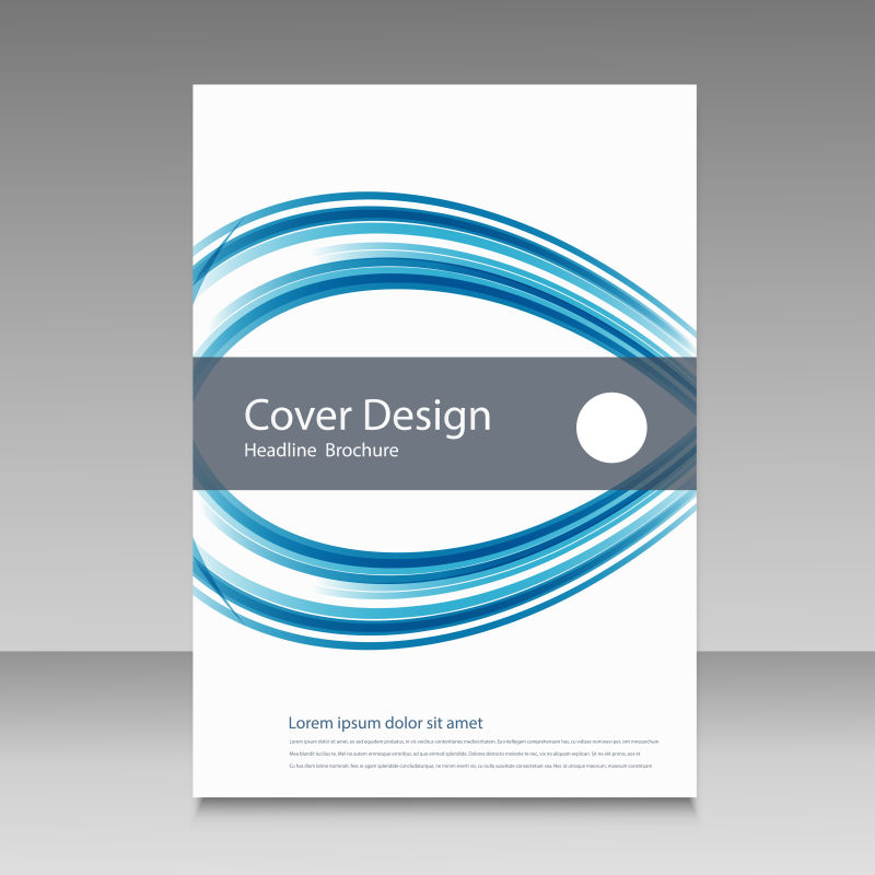 创意矢量蓝色现代几何线性封面设计